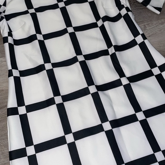 RMLL white and black striped checkered dress size 12 NWT - Picture 4 of 10